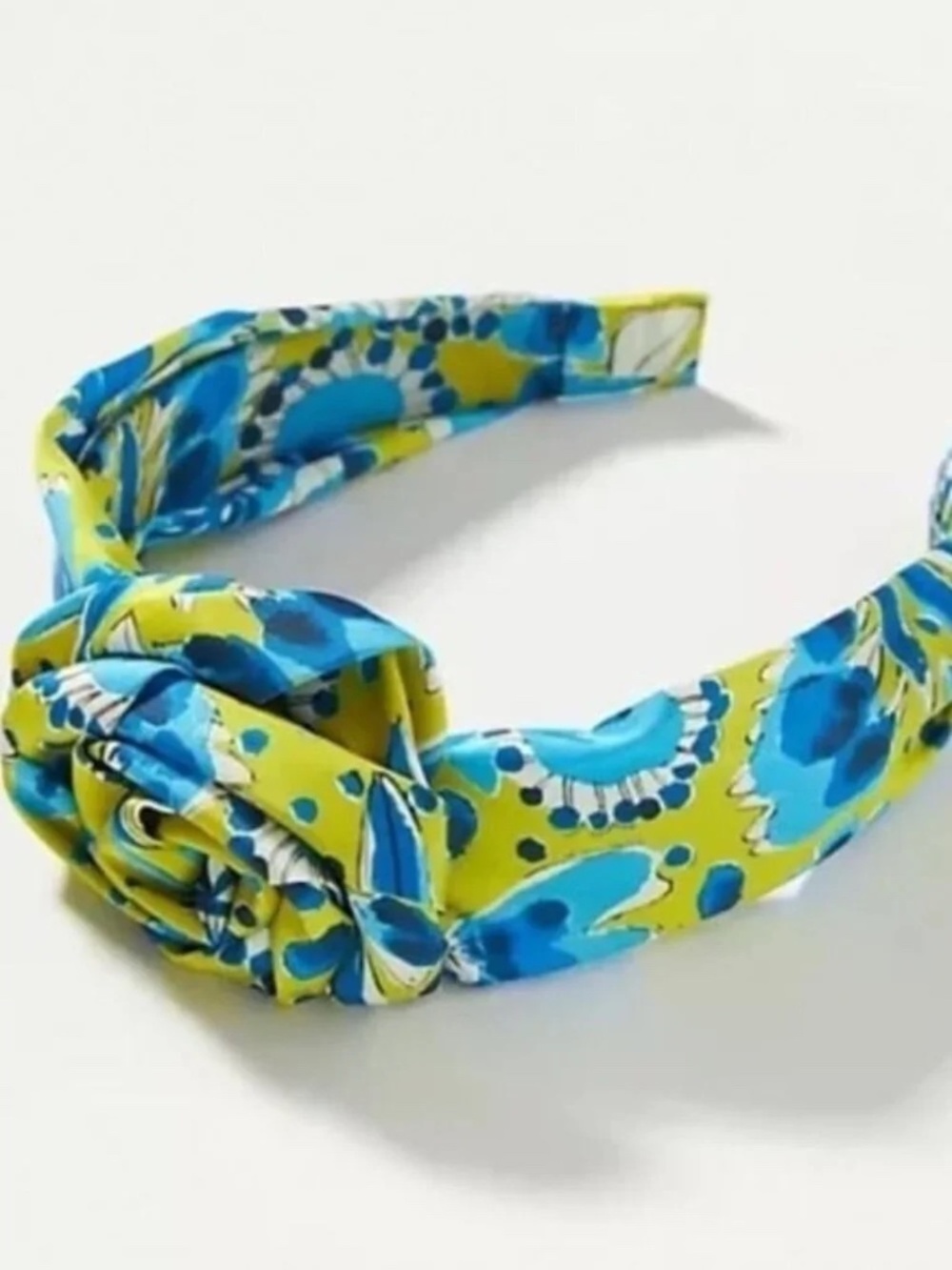 NWT Anthropologie  For  Vera Rosette Headband Blue Green Tropical Print